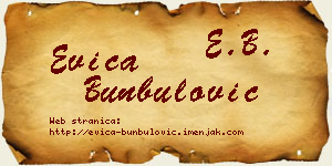 Evica Bunbulović vizit kartica